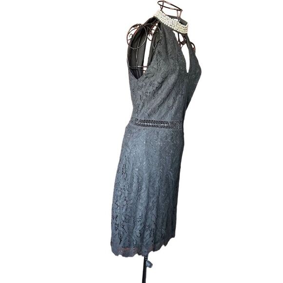 Francesca's Beaded Halter Neck Sleeveless Black Dress SZ M Party Cocktail Short - Picture 4 of 10